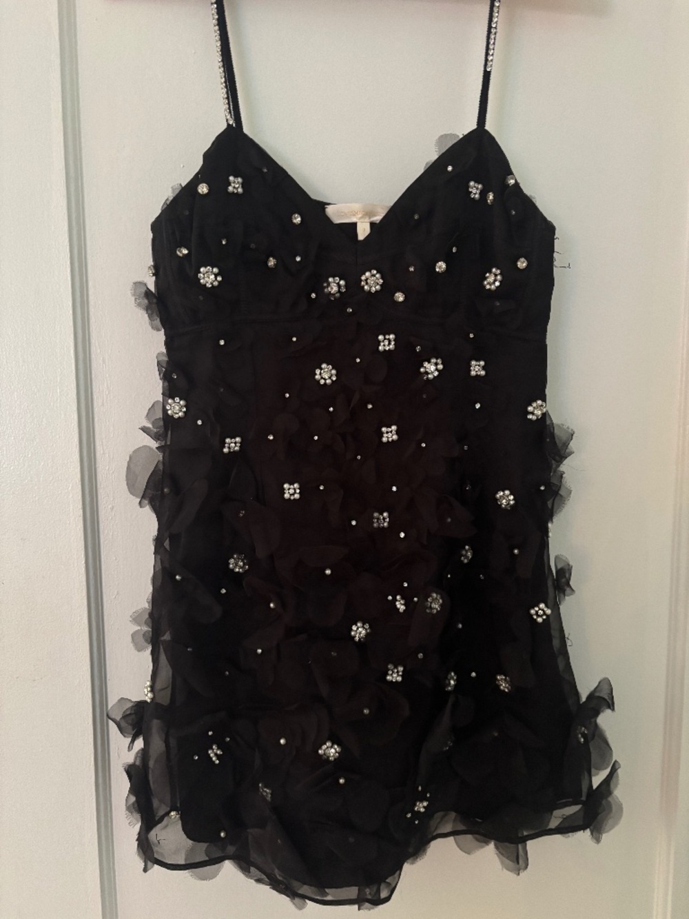 LoveShack Fancy Embellished Organza Mini Dress